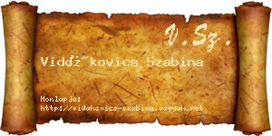 Vidákovics Szabina névjegykártya